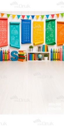 Tło fotograficzne „Kolorowa sala nauki – edukacyjna przestrzeń dla dzieci” | 4169